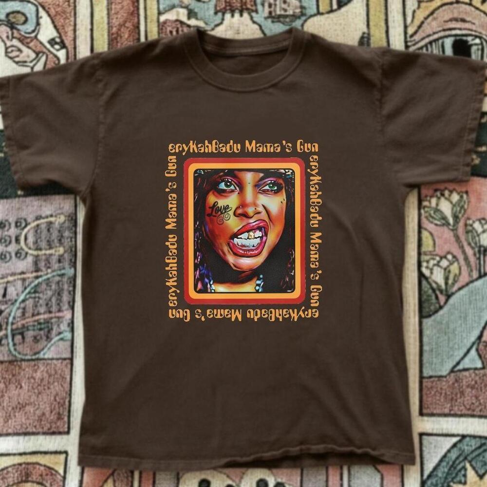 Gildan Brown T Shirt Erykah Badu Graphic Tee